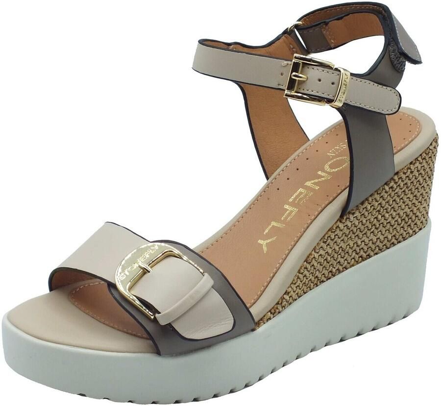 Stonefly Sandalen met sleehak 222301 Ely 21 Taupe