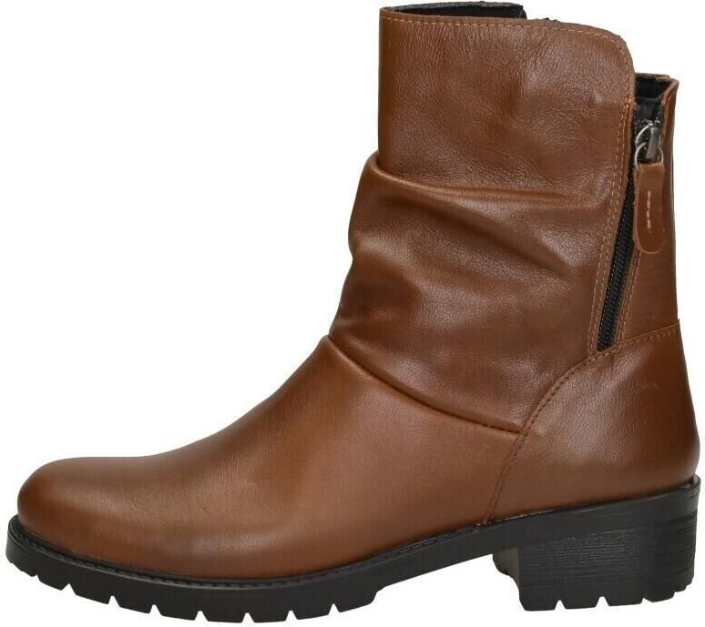 Sub55 Comfort Collection Joe 64 Enkellaarsjes Plat Cognac