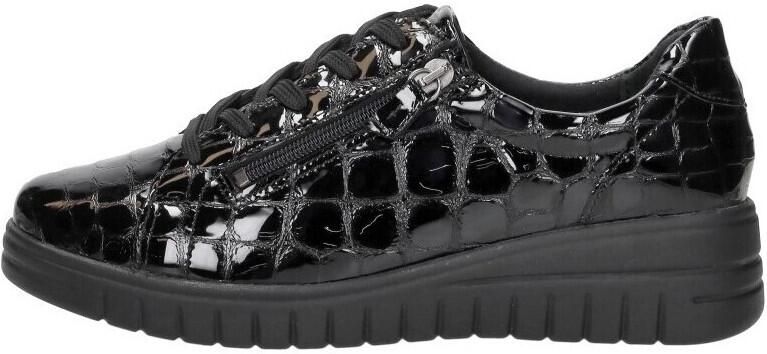 Sub55 Comfort Collection Isla 07 Veterschoenen Laag zwart croco lak