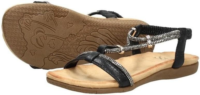 Sub55 Comfortabel Sandalen Plat zwart - Foto 3