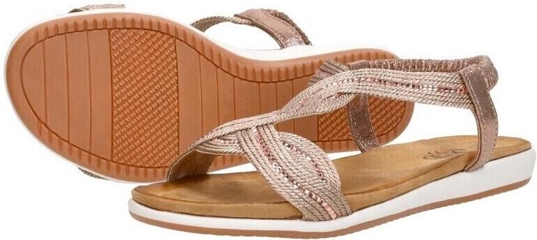 Sub55 Sandalen Plat Sandalen Plat Champagne - Foto 2