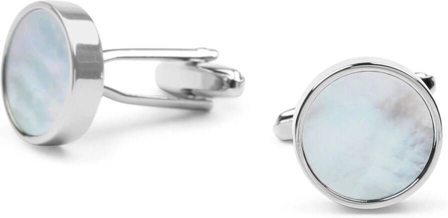 Suitable Schoenaccessoires Manchetknoop Cirkel Blauw Zilver