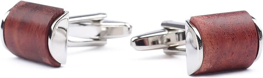 Suitable Schoenaccessoires Manchetknoop Raised Wood Zilver