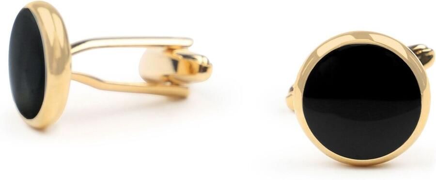 Suitable Schoenaccessoires Manchetknoop Rond Goud Zwart