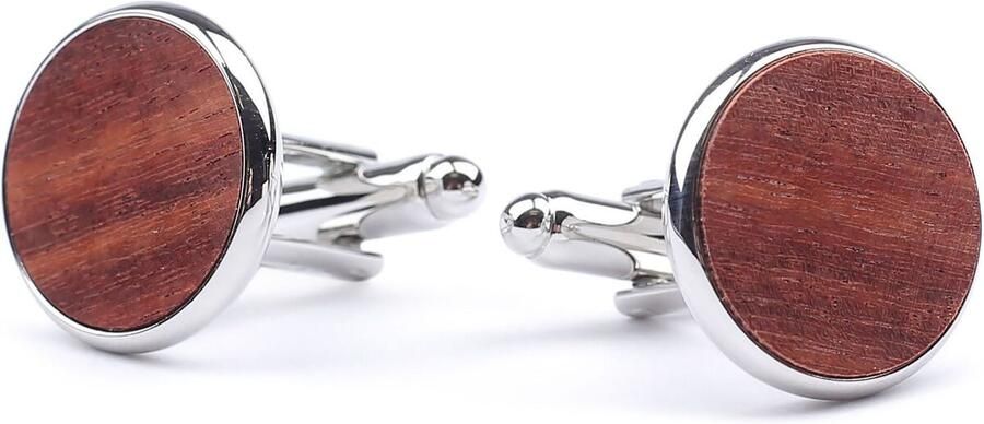 Suitable Schoenaccessoires Manchetknoop Rose Wood Zilver