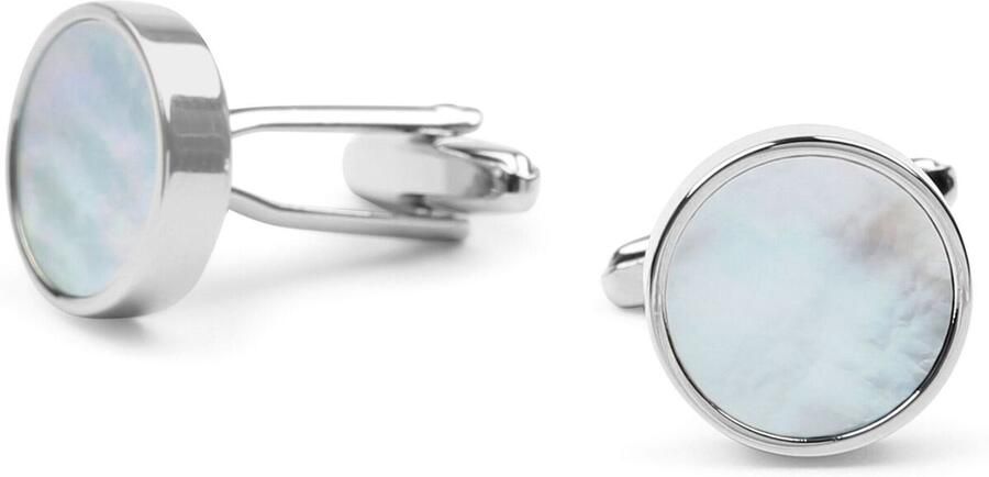 Suitable Schoenaccessoires Manchetknoop Studs Rond Zilver Wit