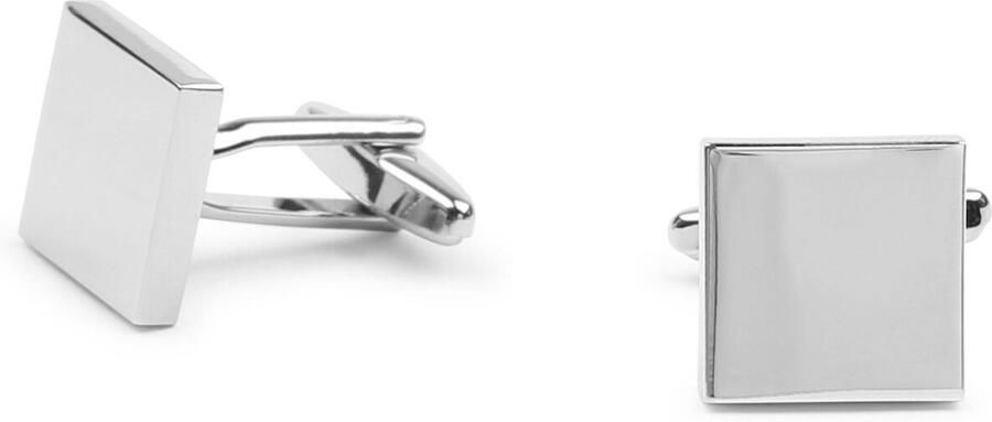 Suitable Schoenaccessoires Manchetknoop Vierkant Glad Zilver