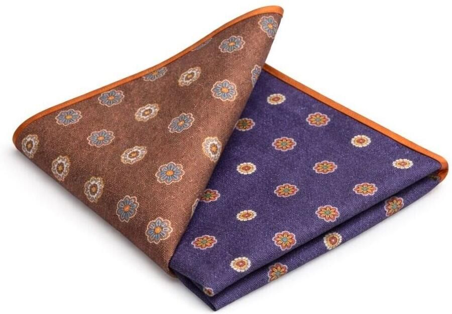 Suitable Schoenaccessoires Pochet Reversible Dots Navy en bruin