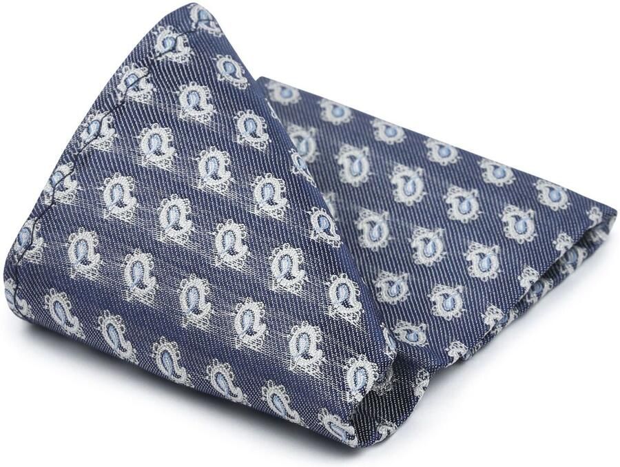 Suitable Schoenaccessoires Zijde Pochet Blauw Print