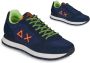 Sun68 Lage Sneakers Sneaker Tom Fluo Navy Blue - Thumbnail 1