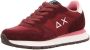 Sun68 Casual Sneaker in Bordeaux Leer en Stof - Thumbnail 4