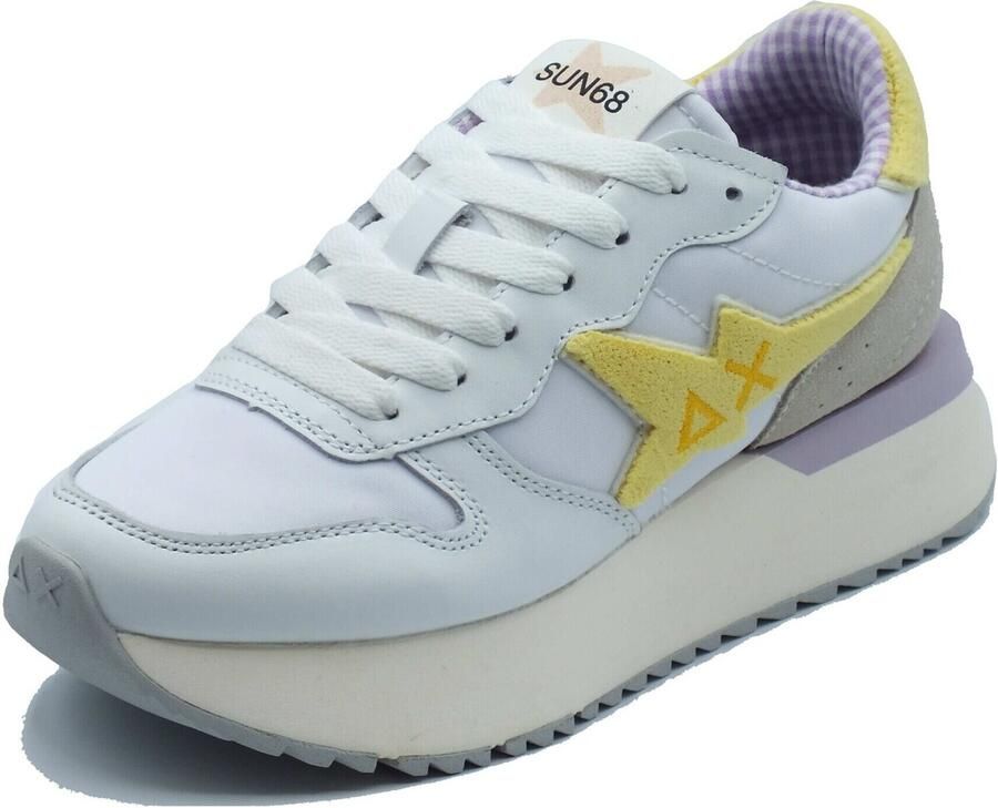 Sun68 Lage Sneakers Z36222 Big Stargirl Spongee Logo Bianco