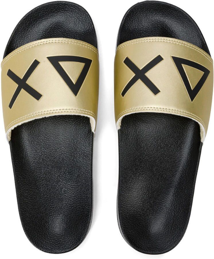 Sun68 Slippers LOGO Heren Sandalen Muiltjes Slippers Badsandalen Zwart X35102