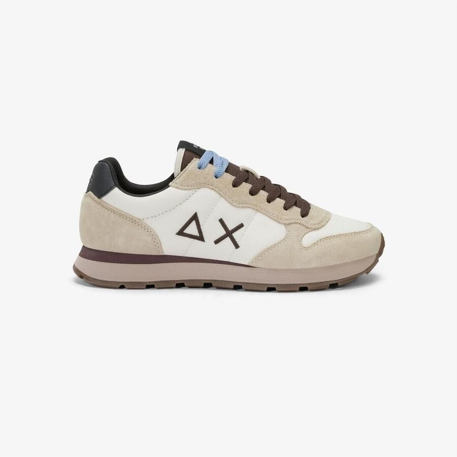 Sun68 Tom Solid Heren Sneakers Schoenen Wit-Bruin Z46101 - Foto 3