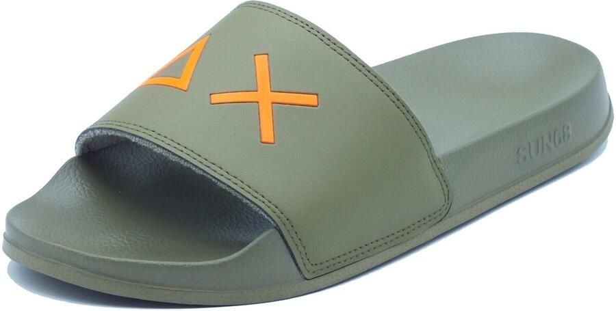 Sun 68 Heren Badslipper Slippers Logo 19 Militare Kaki - Foto 6