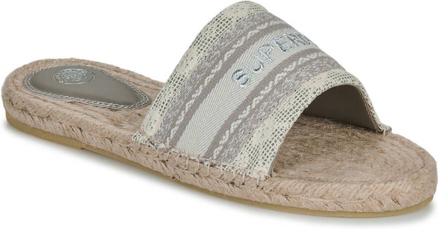 Superdry Slippers Mules Compensées Style Espadrille En Toile