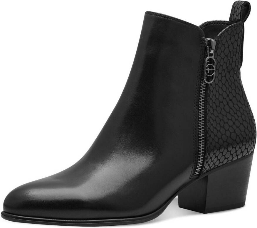 Tamaris Elegante Zwarte Dierenprint Enkellaars Black - Foto 3