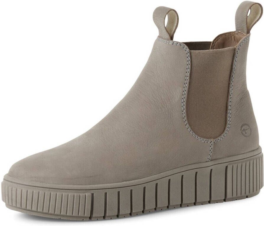 Tamaris dames chelsea boot leren laarzen enkellaars vrouwen leer M25403 grijs