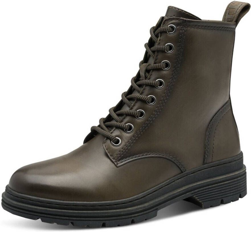 Tamaris Hoge veterschoenen blokhak veterlaarsje in trendy used look