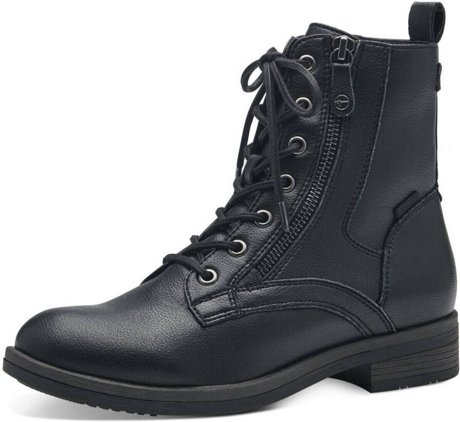 Tamaris Hoge veterschoenen SHAE blokhak veterschoenen laarsjes met decoratieve ritssluiting - Foto 4