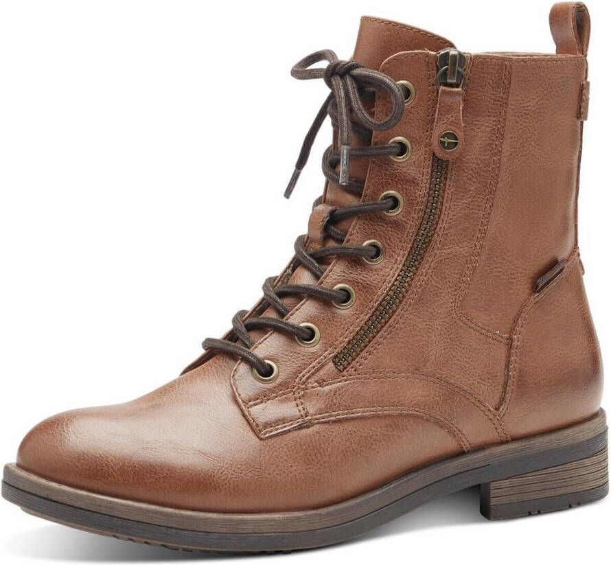 Tamaris Hoge veterschoenen SHAE blokhak veterschoenen laarsjes met decoratieve ritssluiting - Foto 4