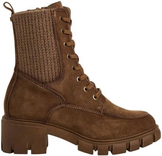 Tamaris dames leren laarzen enkellaarsjes vrouwen 1-25972-45 310 Camel M2527245 - Foto 6