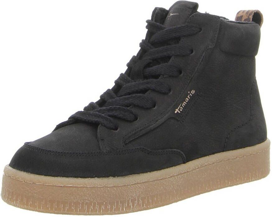 Tamaris leren enkellaars voor dames 1-2520345 001 laarzen leer gevoerd zwart