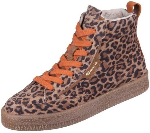 Tamaris dames leren enkellaarsjes 1-2520345 360 Laarzen Leren gevoerd Luipaard