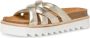 Tamaris Metallic Gouden Gevlochten Leren Slipper Yellow Dames - Thumbnail 5