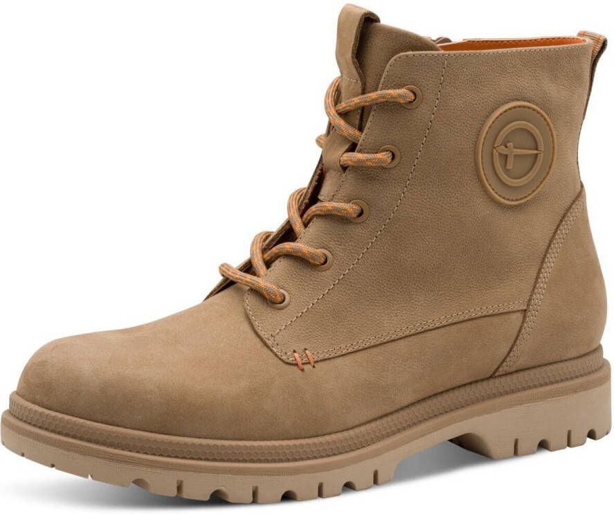 Tamaris Veterschoenen blokhak veterlaarsje met mooi logo-embleem