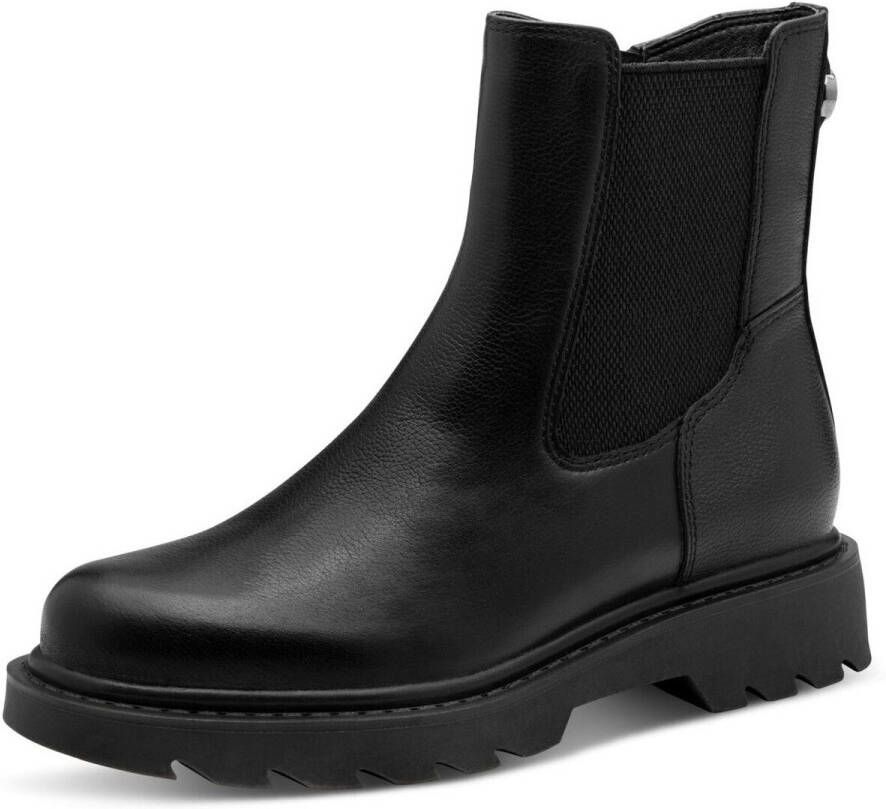Tamaris Chelsea-boots blokhak enkellaarsjes met stretchinzet aan de buitenkant
