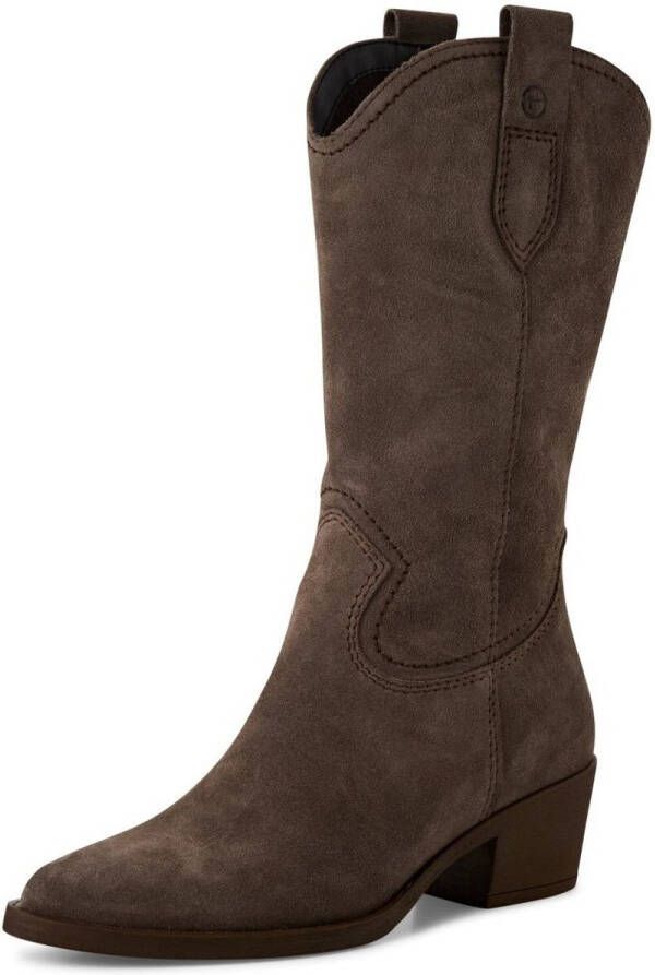 Tamaris Westernlaarzen blokhak cowboylaarzen in spitse vorm