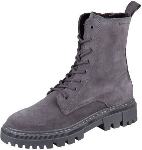 Tamaris dameslaarzen leren enkellaarsjes grijs M25276 - Foto 2