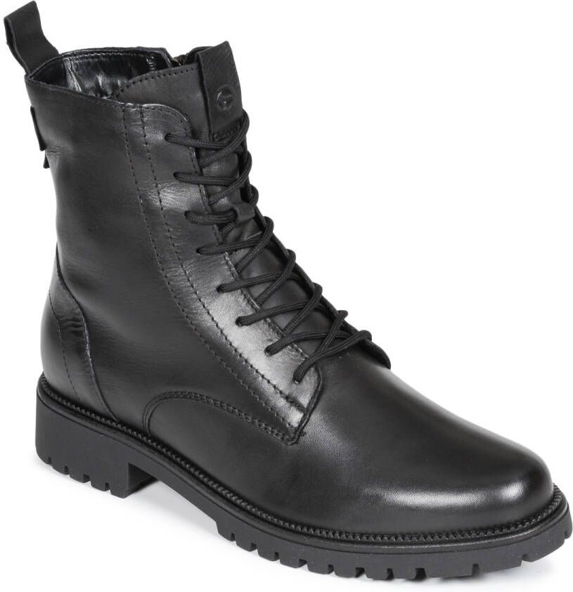 Tamaris Veterlaarsjes blokhak veterschoenen zakelijke schoen met subtiele siernaden - Foto 4