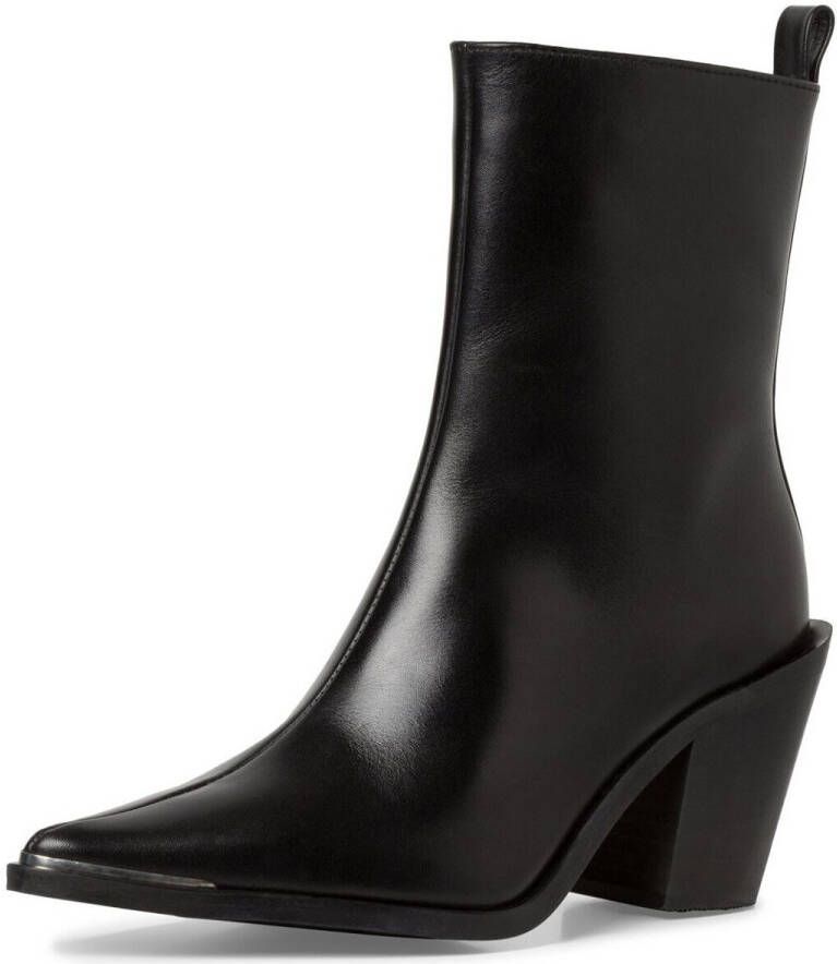 Newd Tamaris Leren enkellaarsjes met blokhak model 'Cowboy'