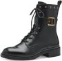 Tamaris Zwarte leren veterschoenen met gouden details Black Dames - Thumbnail 3