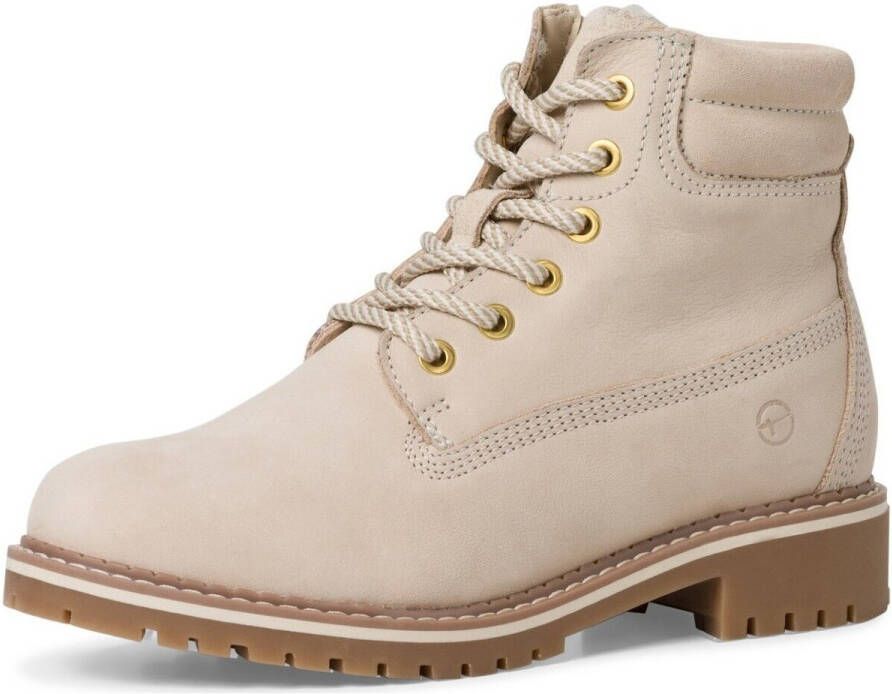Tamaris Winterlaarzen blokhak veterschoenen outdoorschoen met duo-tex-uitrusting