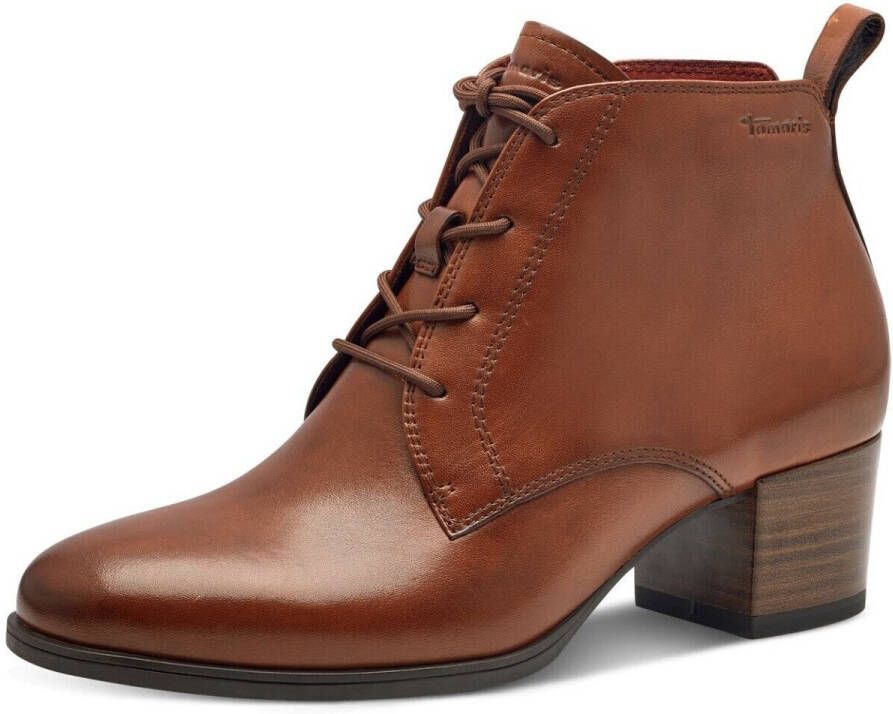 Tamaris Enkellaarsjes blokhak veterschoen business schoen met logo-embossing - Foto 3