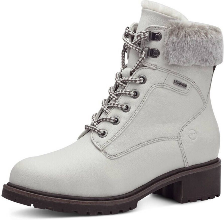 Tamaris Winterlaarzen hakken winter-enkellaars veterschoenen in vegan-verwerking