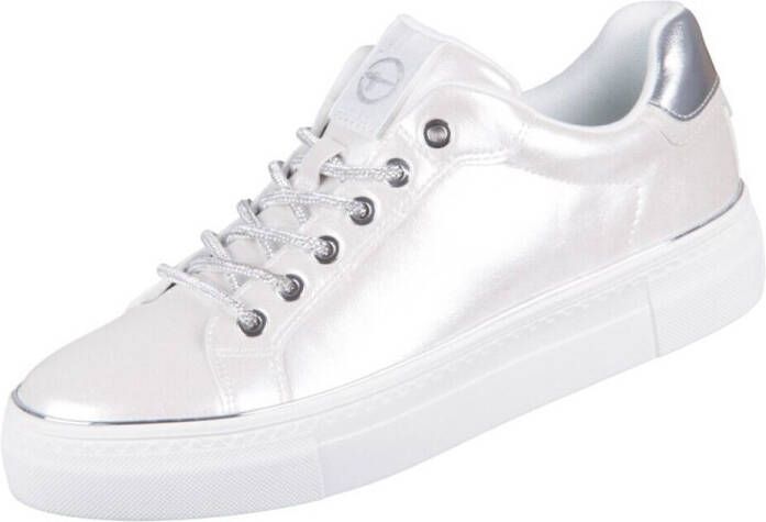 Tamaris Plateausneakers vrijetijdsschoen lage schoen veterschoen contrastafwerking aan de hak - Foto 5