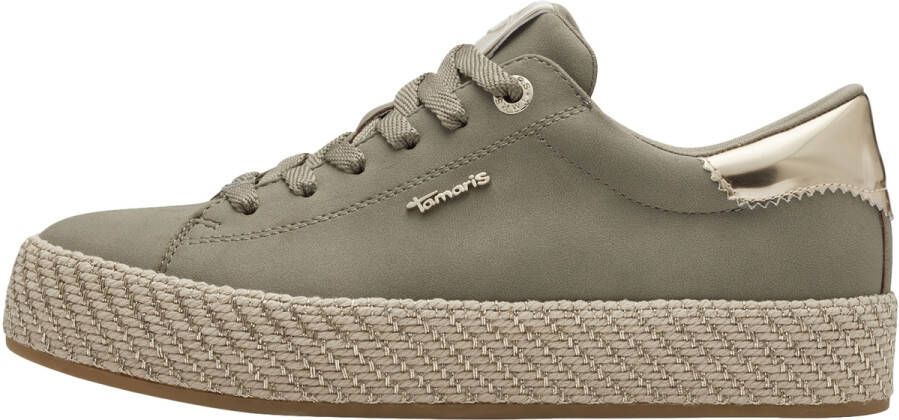 Tamaris Plateausneakers vrijetijdsschoen lage schoen veterschoen met textielkoord aan het plateau
