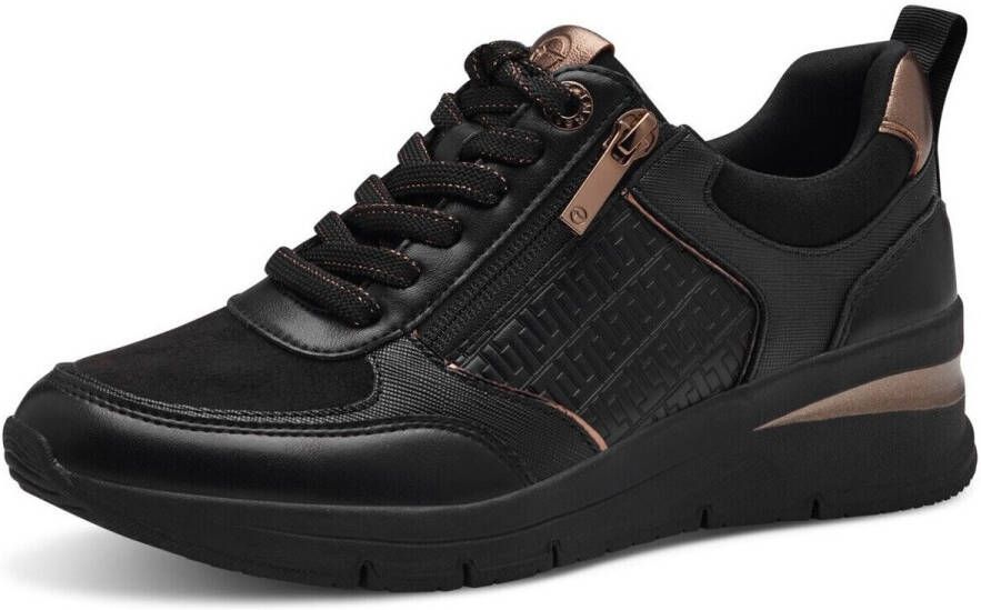 Tamaris Sneakers met sleehak vrijetijdsschoen lage schoen veterschoen met buitenrits - Foto 5