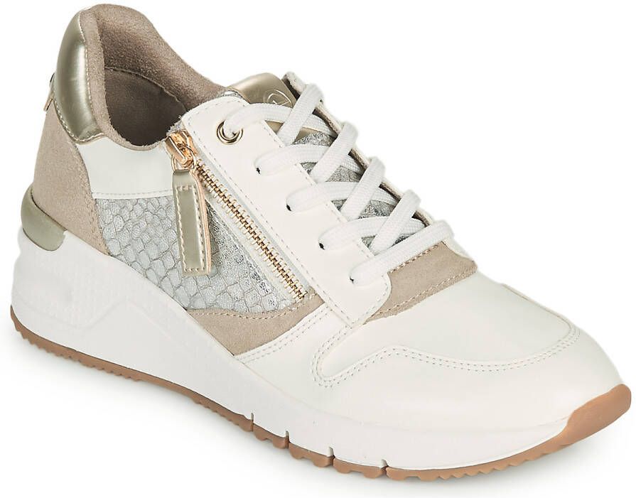 Tamaris Sneakers met sleehak Rea met fijn gestempeld reptielmotief