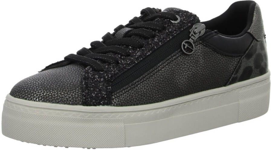 Tamaris Plateausneakers vrijetijdsschoen halfschoen veterschoen met inzetten en glinsterdetails - Foto 3