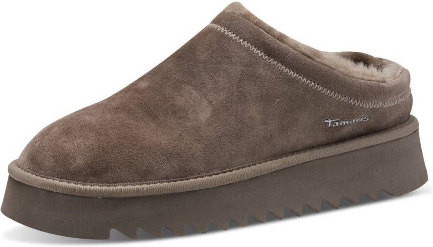 Tamaris leren muiltje 1-27300-45-341 damesmuiltje warm gevoerd Beige