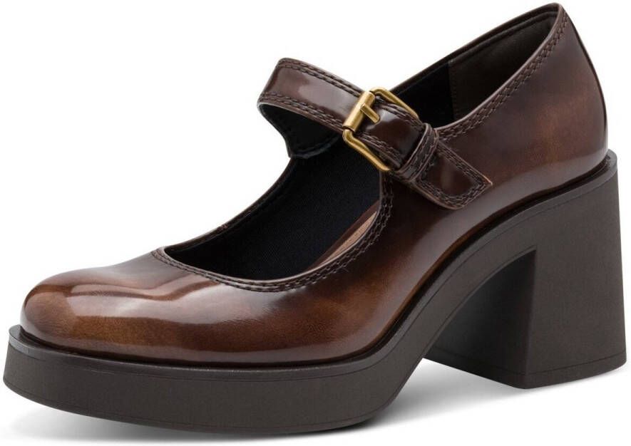 Tamaris Gesppumps blokhak partyschoen pumps in vegan verwerking - Foto 2