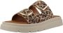 Tamaris Leopard Slippers bruin Leer Dames - Thumbnail 12