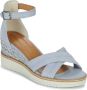 Tamaris Blauwe Suède Sleehak Sandalen Blue Dames - Thumbnail 3