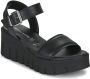 Tamaris Sandalen van leer met geprofileerde plateauzool - Thumbnail 4