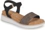 Tamaris Suède Kurk Hoge Hak Sandalen Black Dames - Thumbnail 4